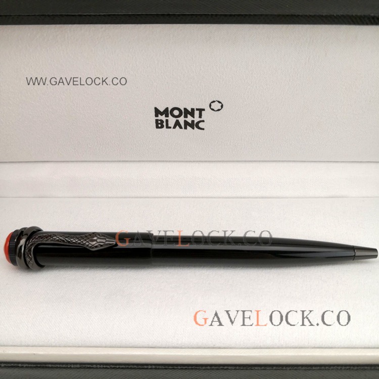 All Black Resin Mont blanc Rouge Et Noir Ballpoint Pen
